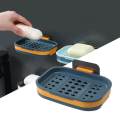 Soap Holder Suction Self Draining Soap Dish Holder, Bathroom Soap Holder, with Suction Cup, Soap Dish Suitable for Shower, Bathroom, Kitchen. 