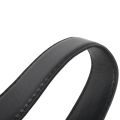 Luxury Men's Leather Automatic Ribbon Waist Strap Belt Without Buckle Black.