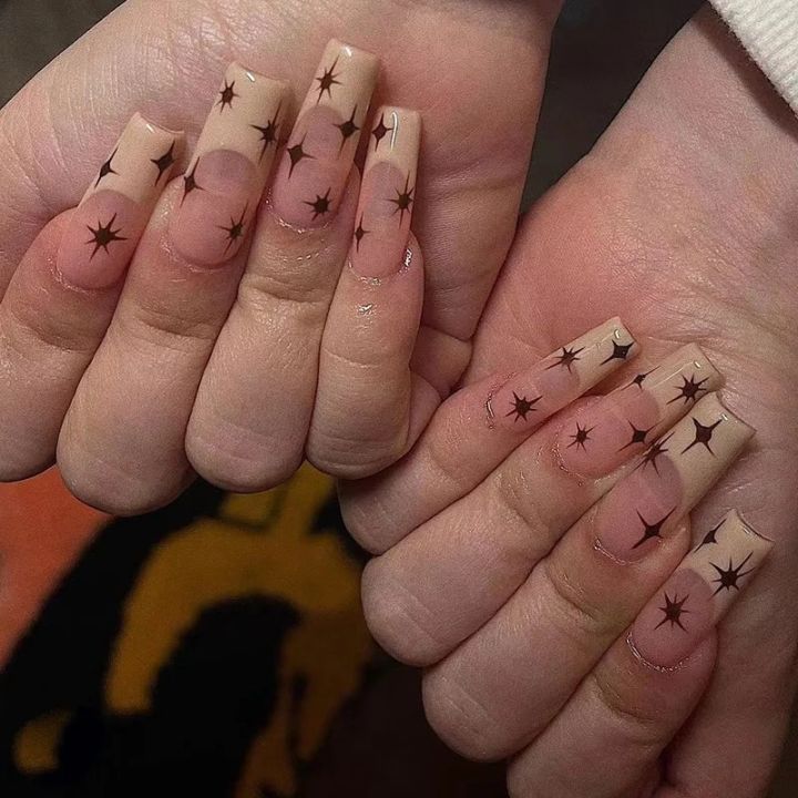 24pcs%20Purple%20Nails%20Long%20Coffin%20Sweet%20Cool%20Ins%20Style%20Nail%20Art%20Black%20Star%20Design%20Press%20On%20Nail%20Tips%20Full%20Cover%20Finished%20Nails%20Honoria%20-%20Image%202