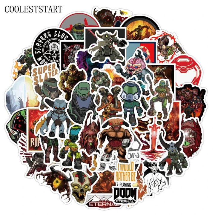 10/50Pcs/Pack Shooting Games Doom Eternal Graffiti Stickers Waterproof Suitcase Notebook Skateboard Refrigerator Stickers