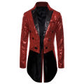Men’ s Suit, Sequins Turn-Down Collar Long Sleeve Swallow-Tailed Coat for Men, S/M/L/XL/XXL.