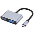 USB C to HDMI VGA Multiport Adapter 4K Type C USB-C HUB Video Projectors Converters Port Adaptor for Macbook Pro. 