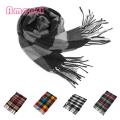 Women Plaid Scarf Cozy Plaid Tassel Scarf Warm Cashmere Shawl for Couples Winter Wrap Couple Warm Shawl.