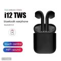 i7s Dual Mini Wireless Bluetooth 4.1 Earphones with Power Case, White, Sports Touch Control, Mic, 4-Hour Music Time.