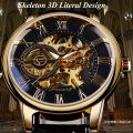 FORSINING Fucini Fashion Retro Manual Mechanical Watch Men's Hollow Luminous Waterproof Leather Belt Mechanical Watch.