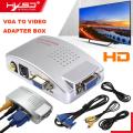 HXSJ HW-2401 VGA to RCA Switch Box, PC to TV AV Monitor Composite S Video Adapter.