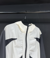2024 Summer Black White Contrast Color Hooded Zipper Chic Coats Sun Protection Casual Long Sleeve Jacket Thin Design Hoodies Top. 