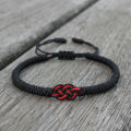 National Style Lucky Red String Bracelet Lovers Handmade Braided Concentric Knot Charm Bracelets for Women Jewelry Best Gift.