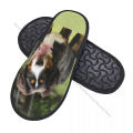 Winter Women Men Non-Slip Flat Slippers Cute Bernese Mountain Dog On Grass Indoor Fur Soft Warm Shoes. 