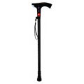 Tujyiik Adjustable Auto Alarm FM Radio Walking Stick LED Safety 4 Head Smart Stick. 