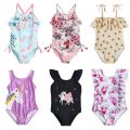 1-5 Yrs Summer Baby Printing Swimsuit for Girls Skinny One-piece Beach Bikini Swimwear Cute Cartoon Kids Swimming Outfits. 