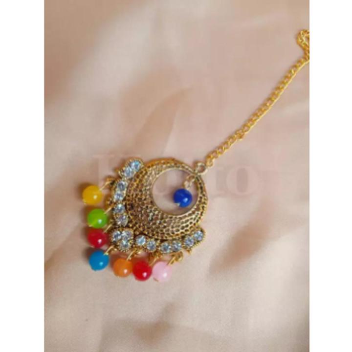 Multicolor Stone Metal Tikli