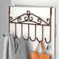 Over Door Metal Hanger Bracket 7 Hooks Towel Hat Coat Hooks Iron Hook Hanging Storage Rack Overdoor Organizer Accessories. 