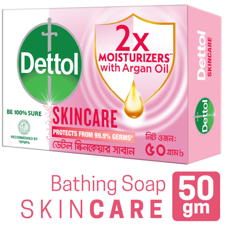 Dettol Soap Skincare 2x Moisturizers with Argan Oil 50g