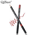 qibest Fashion Black Rod Waterproof 12 Color Lip Liner Non-Stick Cup Easy to Color Lipstick Pen Makeup.