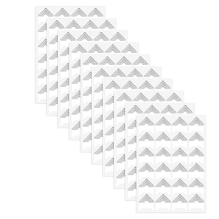 NCANRUI 240 Pieces Photo Corners for Scrapbooking, Gold Photo Corner Stickers, Self-Adhesive Photo Mounting Corners,Silver