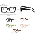 Kachawoo big frame square glasses blue light blocking male female TR90 acetate thick glasses frame retro style leopard black. 