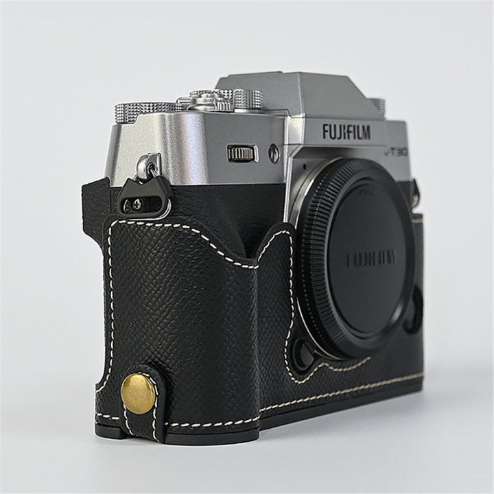 Palm%20Print%20PU%20Leather%20Camera%20Half%20Body%20Case%20for%20Fujifilm%20XT30%20Fuji%20X-T30%20XT30II%20XT20%20XT10%20Battery%20Opening%20Bottom%20Cover%20-%20Image%203