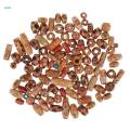 150pcs Mixed Printed Wooden Beads for Macrame Jewelry Charms Crafts Making.