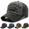 【Must-Have Style】 Washed Denim Letter Baseball Cap Boys Men Fashion Accessories Sun Hat, Casual Outdoor Travel Sports Hip-Hop Cap. 
