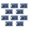 10pcs Micro USB 5V 1A 18650 TC4056A Lithium Battery Charging Board Charger Module with Dual Protection Function.