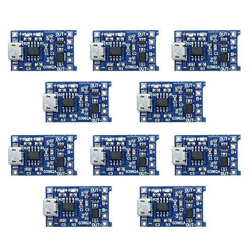 10pcs%20Micro%20USB%205V%201A%2018650%20TC4056A%20Lithium%20Battery%20Charging%20Board%20Charger%20Module%20with%20Dual%20Protection%20Function%20-%20Image%202