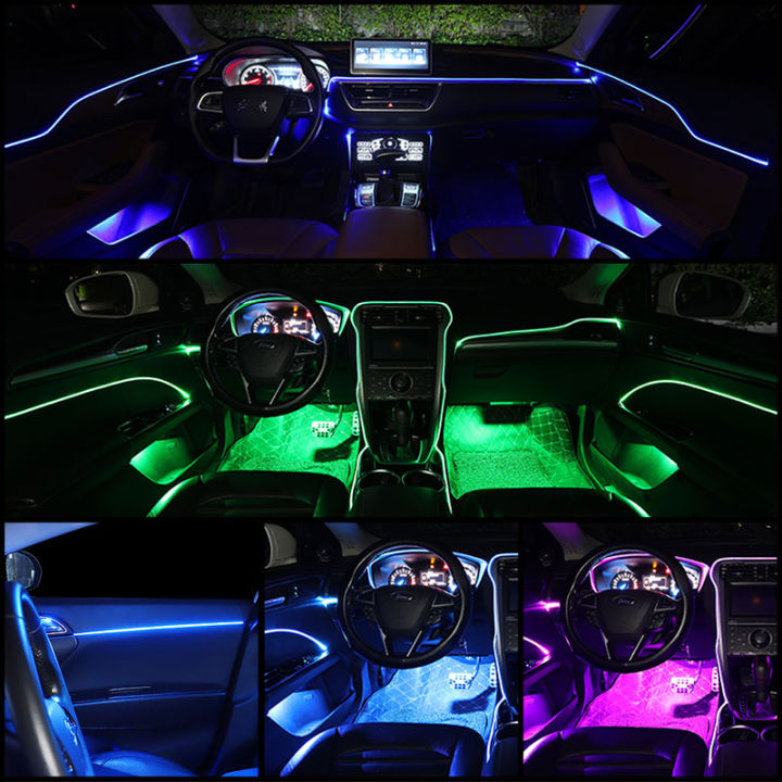 5/6/9/10%20In%201%20Bluetooth%20Car%20Accessories%20Interior%20Decoration%20Ambient%20Cold%20Led%20Rgb%20Dashboard%20Neon%20Strip%20By%20App%20Control%20Music%20-%20Image%206