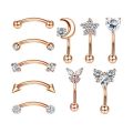 Eyebrow Piercing Set 16G Curved Barbell Piering Rook Daith Earring Bulk Cartilage Helix Jewelry Tragus Piercing Labret Lip Ring. 
