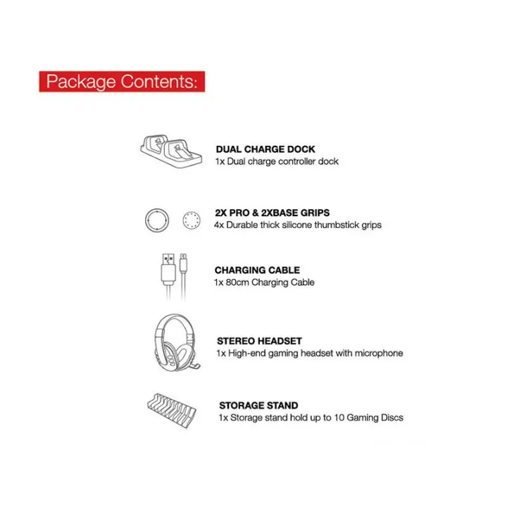 DOBE%205%20in%201%20Game%20Pack%20Charger%20Station%20Dock%20Microphone%20Gaming%20Headset%20Games%20Stroage%20Stand%20for%20PS4/PS4%20Pro/PS4%20Slim%20-%20Image%204