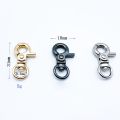 【Booming】 10pcs Black Silver Webbing Buckle Belt Keychain Detachable Snap Hook Leather Strap Buckles Pet Leash Hooks Trigger Clips.