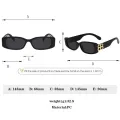 Cool B Logo Rectangle Sunglasses Women Fashion 2021 Brand Designer Color Gradient Lens Sun Glasses Party Beach Glasses UV400. 