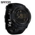 Sanda men watches sports pedometer calories 50m waterproof LED digital watch wristwatch Relogio Masculino 2145.