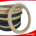 PVC Leather Steering Wheel Cover - Black AND BEIGE DSTC 215. 