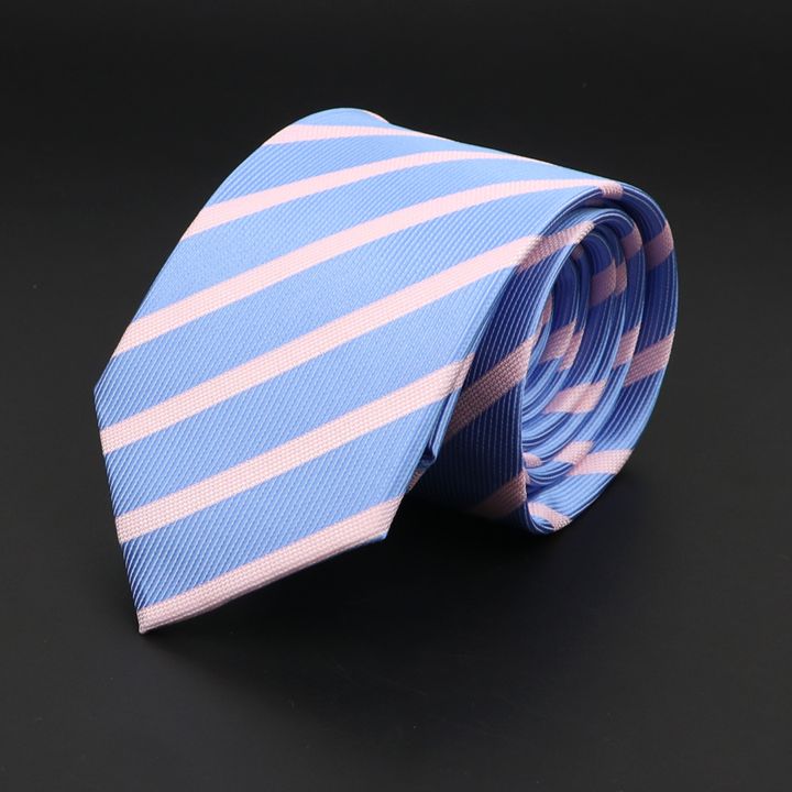 New%20Men's%20Tie%20Classic%20Red%20Blue%20Black%20Solid%20Color%20Stripe%207cm%20Jacquard%20Necktie%20Daily%20Wear%20Business%20Formal%20Wedding%20Tie%20Gift%20For%20Men%20-%20Image%207