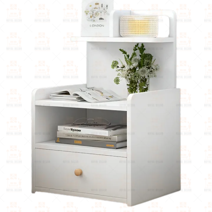 Royal%20Decor%20M25%20Single%20Drawer%20Bed%20Side%20Table%20Nightstand%20Bedside%20Table%20Bedroom%20Simple%20Storage%20Cabinet%2060X40X30CM%20White-Finish%20-%20Image%203