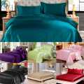Sumptuous Slumber: 3-Piece Silk Fitted Sheet & Pillowcases for Cozy Nights. 