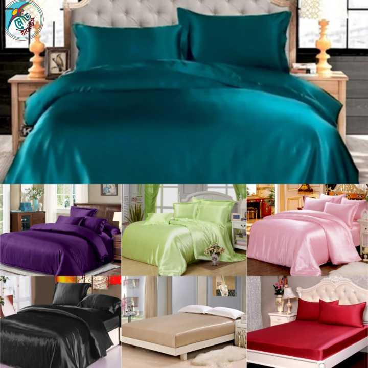 Sumptuous Slumber: 3-Piece Silk Fitted Sheet & Pillowcases for Cozy Nights