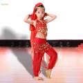 Kids Belly Dance Costumes Set Oriental Kids Indian Dance Costume 140cm Red. 
