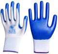 1 Pairs Nylon Work Gloves Nitrile Rubber Coated Working Gloves for Men, Women Blue.