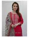 Exclusive 3-Piece VIP Linen Embroidery Set for Women, Traditional Design.