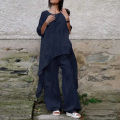 Ladies Set Half Sleeve Shirt Wide Leg Pants Elegant Tracksuit 2ps Outfits. 
