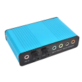 USB 6 Channel 5.1 / 7.1 Surround External Sound Card PC Laptop Desktop Tablet Audio Optical Adapter Card Durable Easy to Use (Blue). 