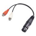 XLR To Dual RCA Cable XLR To RCA Y Splitter Cable 3 Pin XLR Female To 2RCA Female Amplifier Mixing Plug AV Cable, 0.2M.