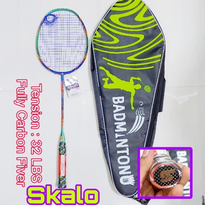 Skalo Badminton Racket String Tension 32 Lbs Mashing Gadding Fully Complete - Achieve Optimal Performance On The Badminton Court With This Skalo Racket