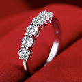 LMNZB Solid 18K White Gold Ring 925 Sterling silver Ring Round 2ct Solitaire Wedding Band Women Accessories Jewelry.