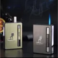 Cigarette Box With Jet Lighter 10 Pc Cigarette Launch Injection Holder Case Lighter. 