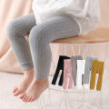 Baby Girls Leggings Newborn Spring Autumn Tights Solid Color Cotton Pants Toddler Kids Stretch Ribbed Leggings Clothes 0-5 Year. 