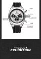 NAVIFORCE NF8080 Men's Multifunctional Chronograph Fashion Watch Luminous Hands 3ATM Waterproof Silicone Strap Men's Quartz Watch.