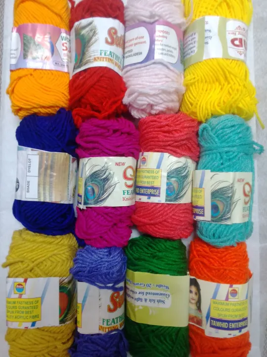12%20pcs%20Wool%20thread,%20Wool%20Crochet%20Kniting%20Yarn%20-%20Image%202