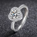 925 Sterling Silver Open Ring CZ Simulated Stackable Ring Platinum Plated Eternity Bands for Women. 